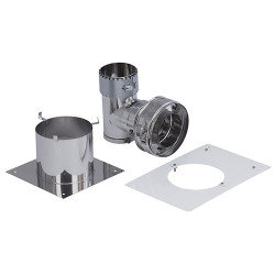 Kit flexible carré concentrique H Duogas, Ø80, non peint