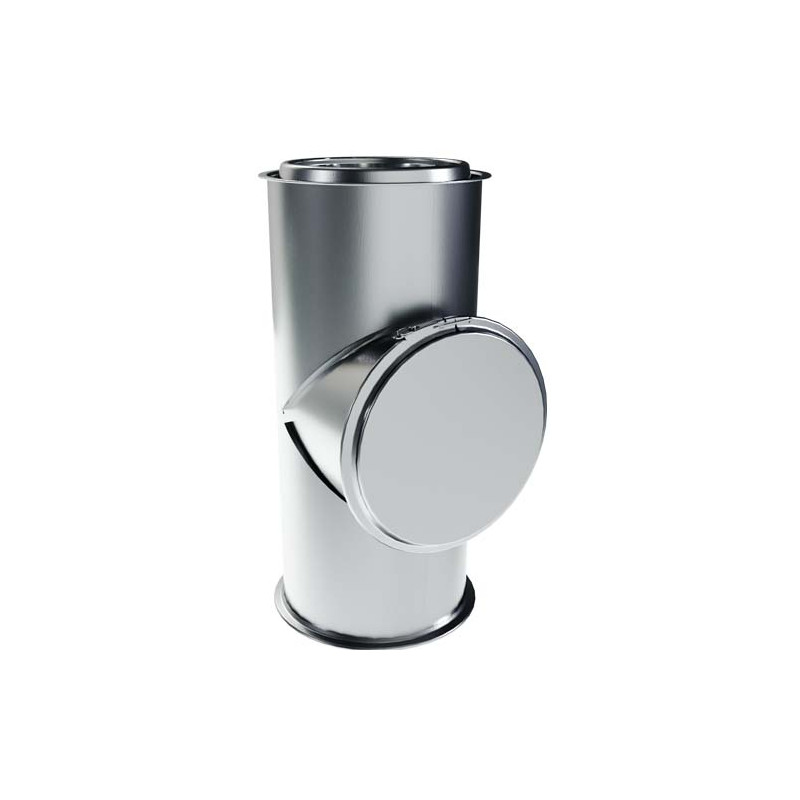 Té trappe de ramonage 90° Inox-Galva