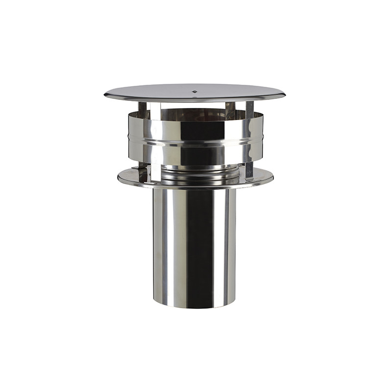 Kit chapeau aspirateur sortie de toit intérieure Inox-Inox