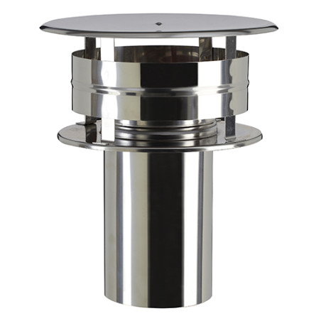Kit chapeau aspirateur sortie de toit intérieure Inox-Inox