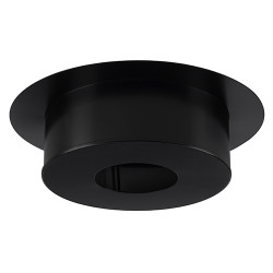 Finition de plafond carrée attente H 220 Therminox, Ø150, noir mat RAL 9019