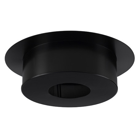 Finition de plafond carrée attente H 220 Therminox, Ø150, noir mat RAL 9019