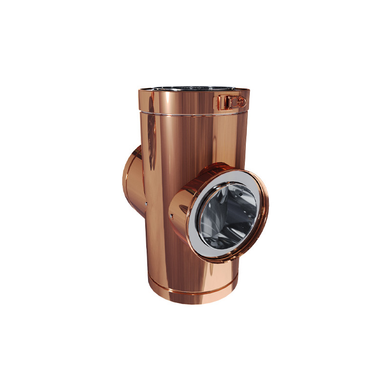 Té 90° nu trappe de visite cuivre Therminox