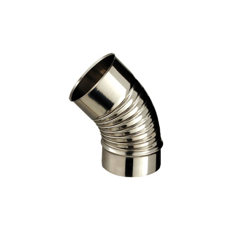Coude 45 soudé plissé inox SOI