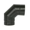Coude segment noir mat 90° émaillé poêle à bois