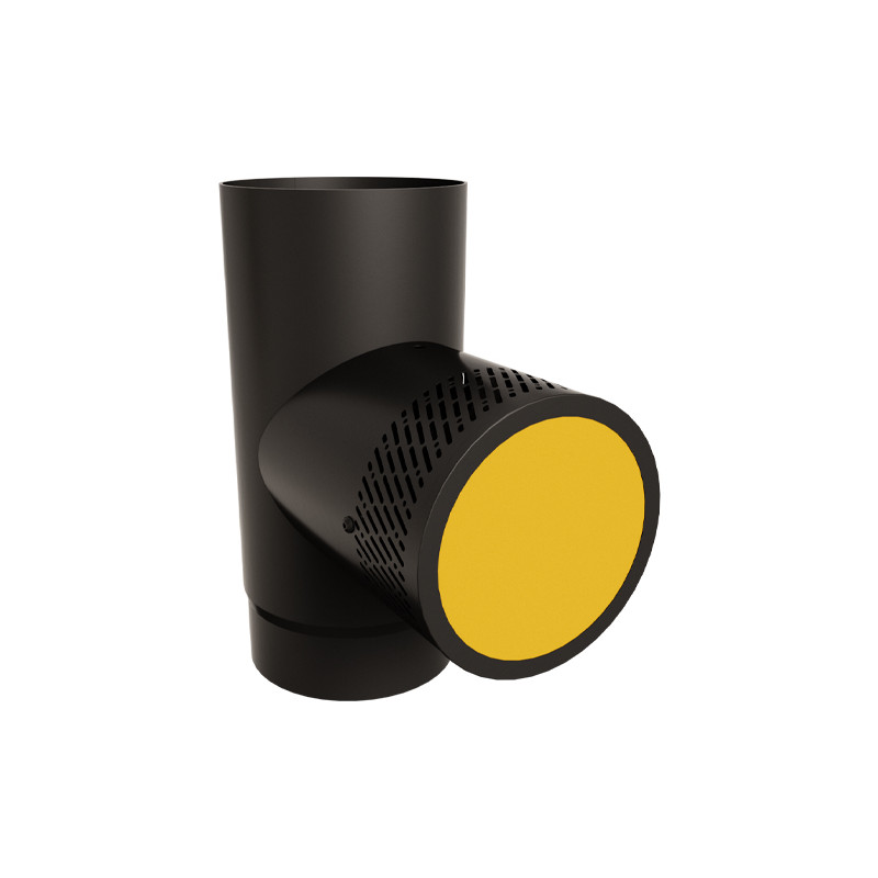 Noir grainé mat, décor jaune genêt