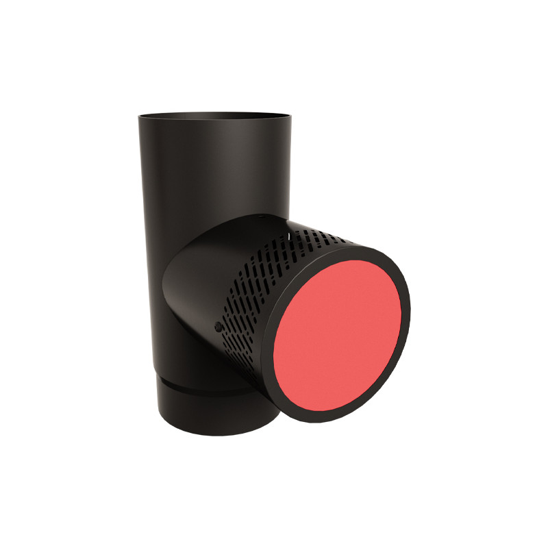 Noir grainé mat, décor rouge fraise