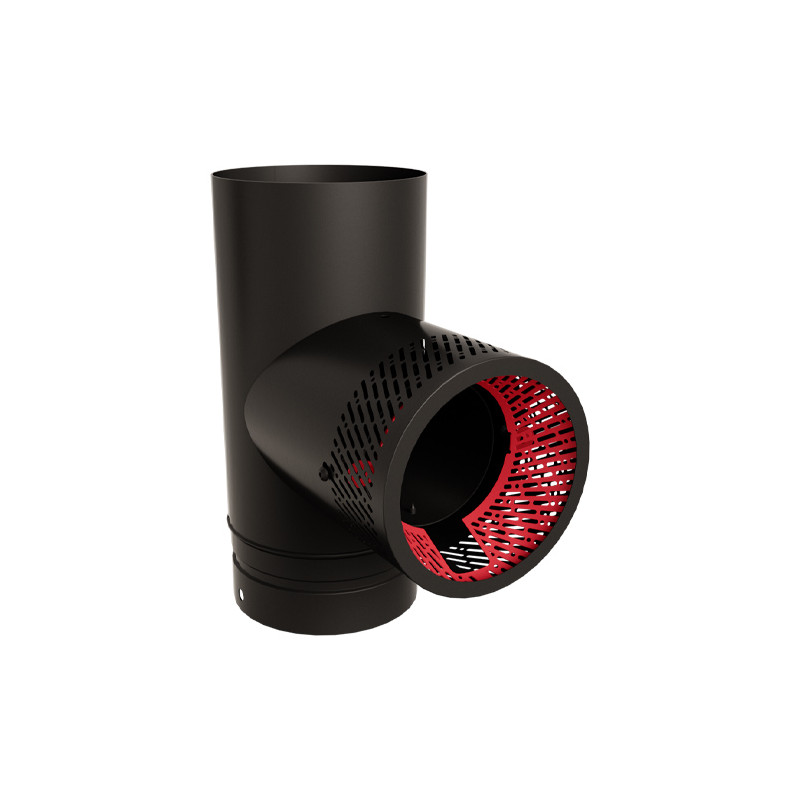 Émail noir mat, spirale rouge fraise