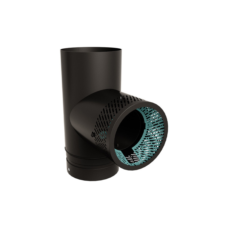 Émail noir mat, spirale turquoise pastel