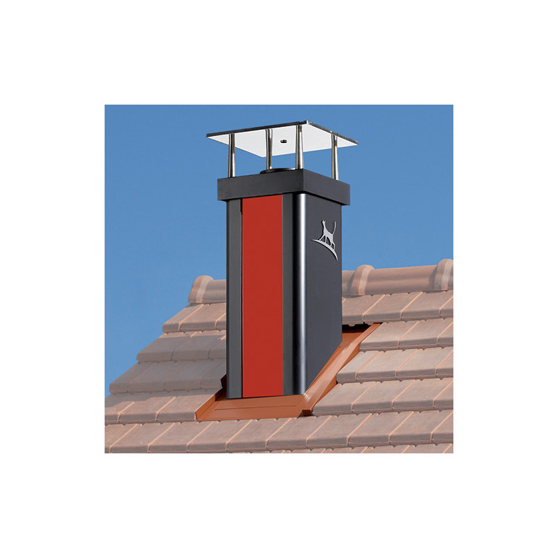 Lisse noir, chapeau France Design inox, nuancier rouge cl