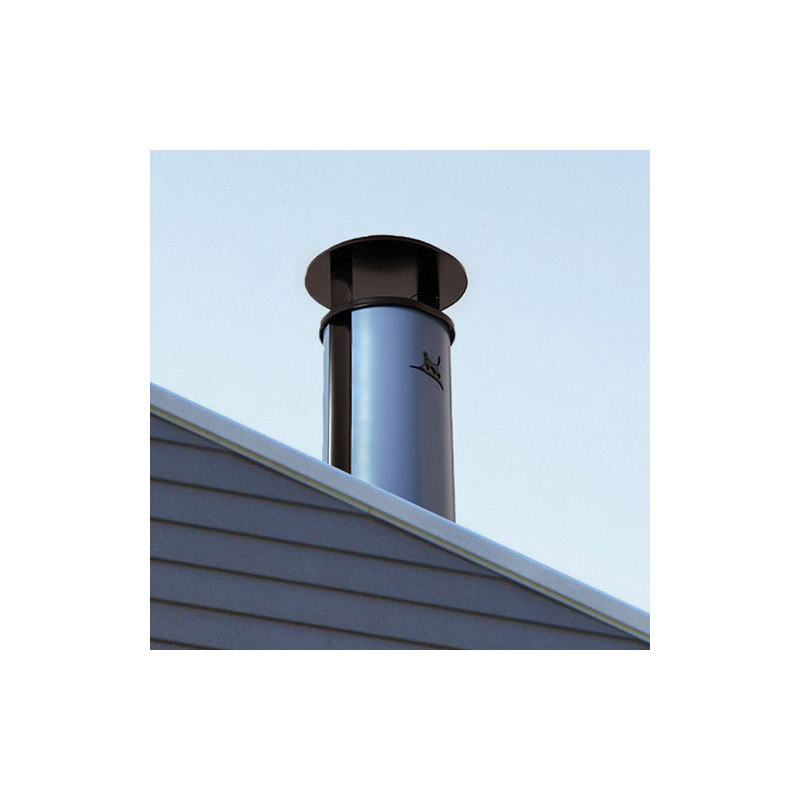 Lisse bleu pigeon, couronnement lisse noir, KDO noir, pente 100 %, tuile 006, chapeau France Classique bla