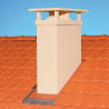 Sortie de toit double conduit ig-150 800x400 perpendiculaire, Ø230, crépi ocre, couronnement crépi ocre, chapeau France Classiqu