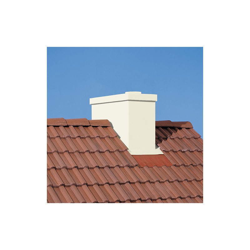 Lisse blanc cassé, couronnement lisse blanc cassé, chapeau SCAO blanc cassé, pente 37 %, kit d'étanchéité rouge