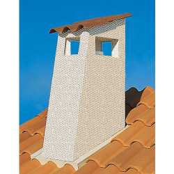 Sortie de toit 80/130 Languedoc, Ø80, enduit ocre, pente 30 %