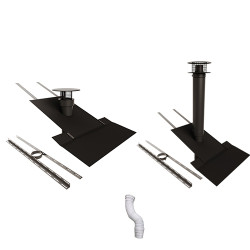 Ventilation prim/secondair 45-55 Ventélia Sanit'Air, Ø55, noir