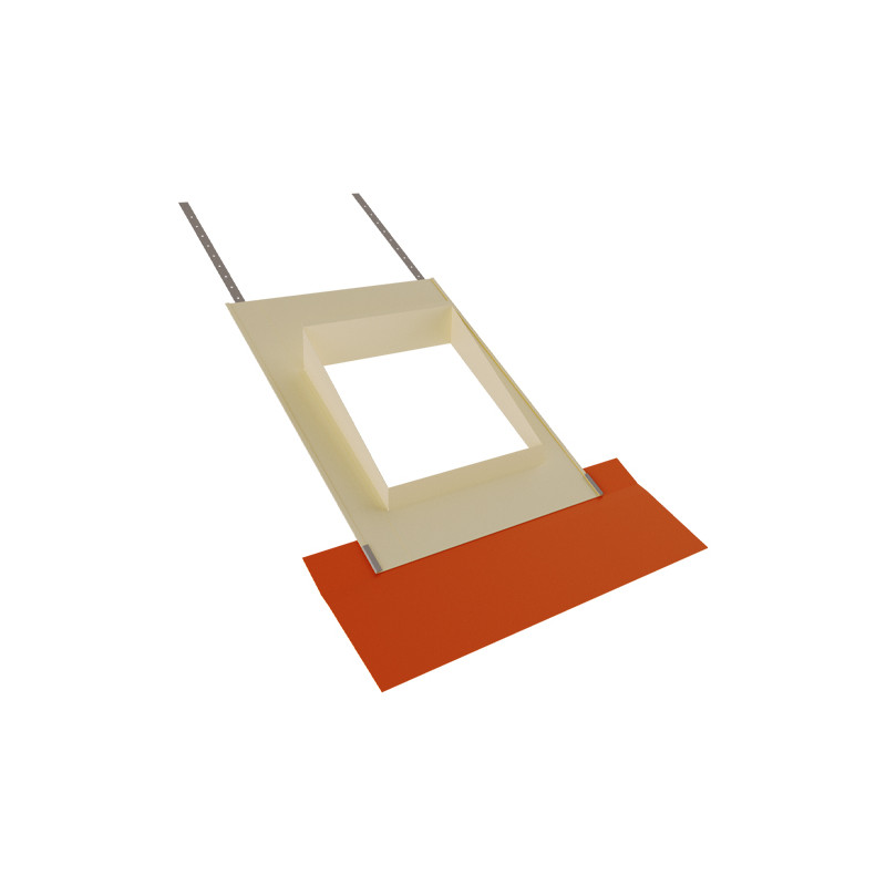 Embase 50x50 univ+ke, pente 50 %, ocre, kit d'étanchéité rouge