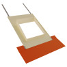 Embase 50x50 univ+ke, pente 50 %, ocre, kit d'étanchéité rouge