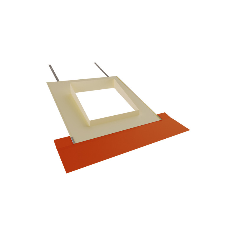 Embase 60x60 univ+ke, pente 40 %, ocre, kit d'étanchéité rouge