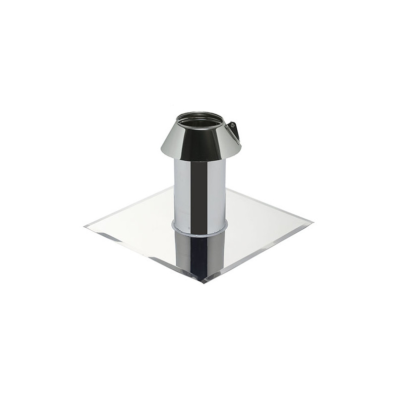 Solin inox toit plat tubage simple paroi