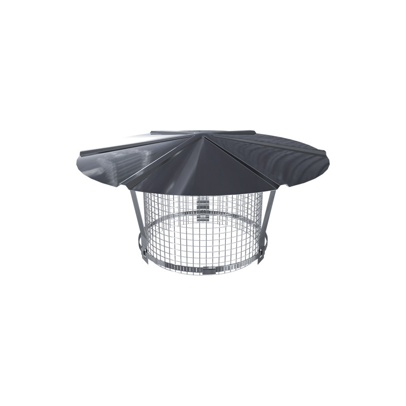 Chapeau réglable 130+grille A.O tubage simple paroi