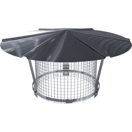 Chapeau réglable 130+grille A.O tubage simple paroi