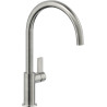 Mitigeur évier bec mobile cartouche Ø28 acier inox FLAG