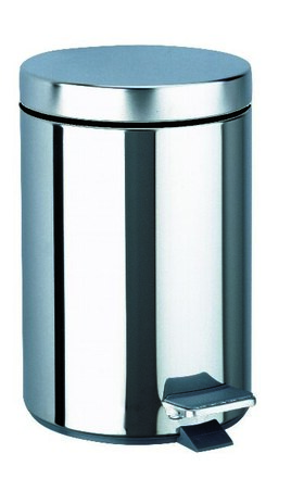 Poubelle ronde à pédale 3L Inox poli
