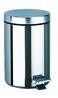 Poubelle ronde à pédale 3L Inox poli