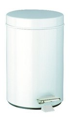 Poubelle ronde à pédale 3L époxy blanc