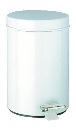 Poubelle ronde à pédale 3L époxy blanc