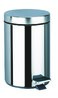 Poubelle ronde à pédale 5L Inox poli