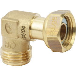 Raccord coudé 90° à joint plat écrou G 1/2" Ø 14 mm
