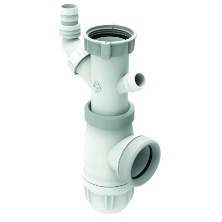 Siphon pour évier avec 2 prises machine à laver F 40x49 Ø 40 mm
