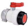 Vanne plastique a écrou mobile pour cuve 1000 L. avec bouchon 60x6 Ø 60 mm