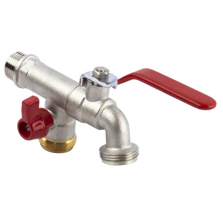 Robinet 1/4 tour avec 2 sorties M 15x21 M 20x27