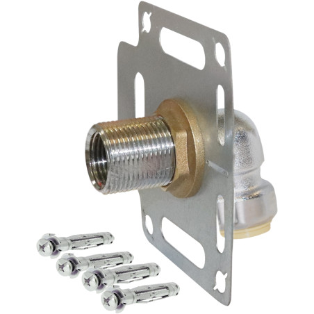 KIT platine raccordement robinet WC/machine à laver F.15x21 M.20x27 Ø 16 mm