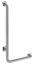 Barre de maintien en L (à droite) Ø32 - Inox satiné H. 750 mm