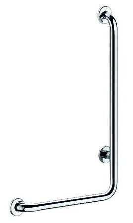 Barre de maintien en L (à gauche) Ø32 - Inox brillant H. 750 mm