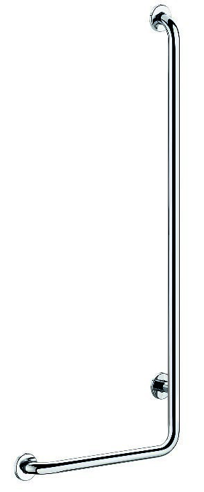 Barre de maintien en L (à gauche) Ø32 - Inox brillant H. 1150 mm