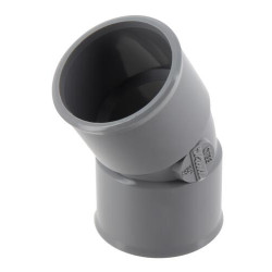 Coude, femelle-femelle à 30°, à coller, gris, en PVC