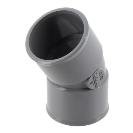 Coude, femelle-femelle à 30°, à coller, gris, en PVC