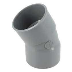 Coude, femelle-femelle à 30°, à coller, gris, en PVC
