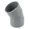 Coude, femelle-femelle à 30°, à coller, gris, en PVC