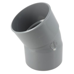 Coude, femelle-femelle à 30°, à coller, gris, en PVC