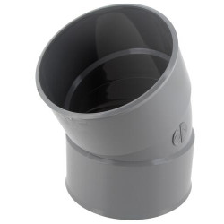 Coude, femelle-femelle à 30°, à coller, gris, en PVC