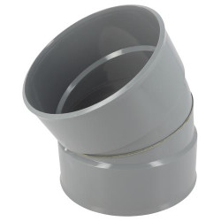 Coude, femelle-femelle à 30°, à coller, gris, en PVC