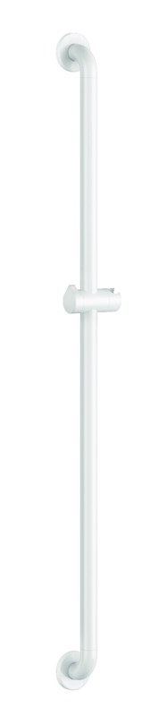 Barre de douche droite et support douchette Nylon blanc antibactérien - Ø32