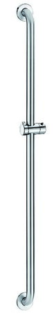 Barre de douche droite avec support douchette Inox satiné - Ø32