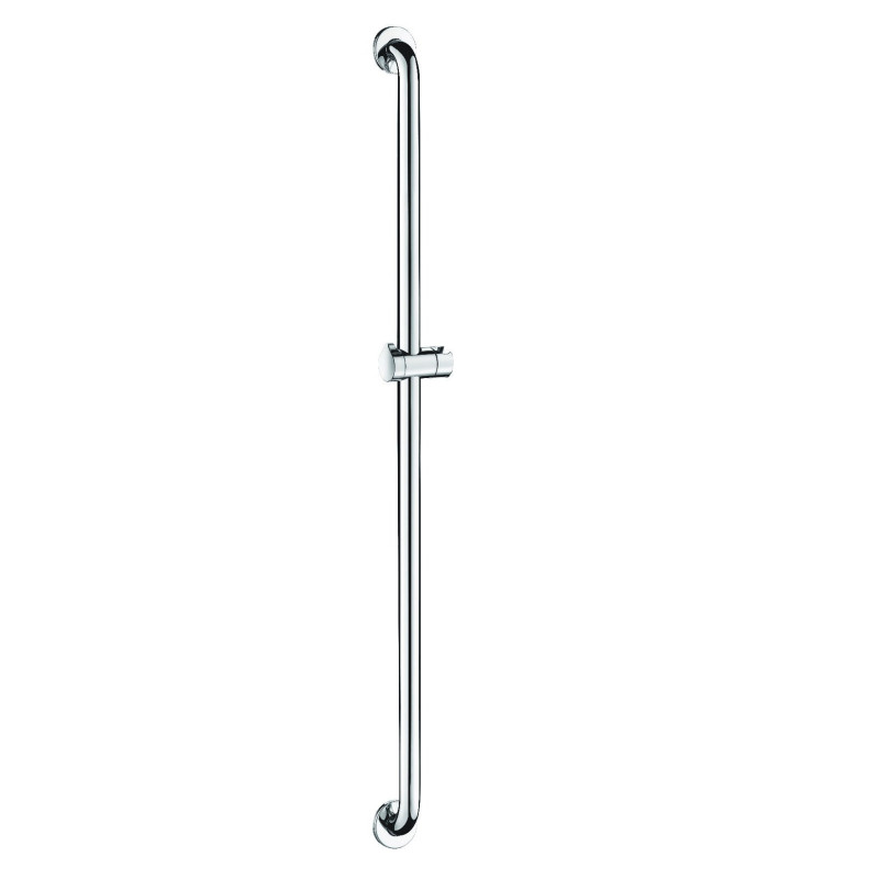 Barre de douche droite avec support douchette Inox brillant - Ø32