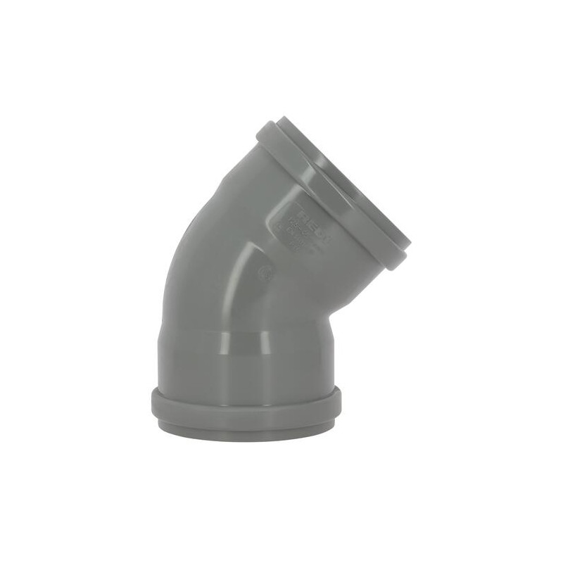 Coude 45° CR8 Femelle/Femelle Joint Fixe Gris